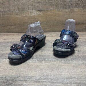 Dansko Sophie Rainbow Leather Slide Low Heel Shoe Women's Size EU 39